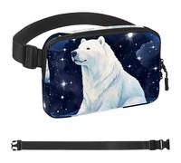 Generic Polar Bear Watching Stars-1703 Marsupio da uomo e donna, marsupio con cinturino regolabile, alla moda, borsa a tracolla ovunque, per viaggi all'aperto, corsa, escursionismo, multicolore,