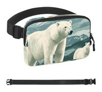 Generic Polar Bears on High Mountains-1583 Marsupio da uomo e donna, marsupio con tracolla regolabile, alla moda, borsa a tracolla ovunque, per viaggi all'aperto, corsa, escursionismo, multicolore,