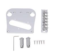 Generic Ponte per Chitarra Regolabile a 6 Selle e Piastra di Base Realizzati in Lega per un Movimento Fluido del Vibrato e una Facile Configurazione con Tutto L'hardware Necessario