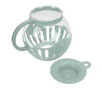 Generic Popper a Microonde in Vetro Popper Riutilizzabile in Bocca a Bocca Larga Maniglia per Spuntini Sani per il Cinema Borosilicato 2.13l Capacità (BLUE)