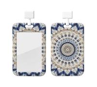 Generic Porta badge scorrevole con stampa floreale mandala, porta badge da lavoro, verticale, regalo per ufficio