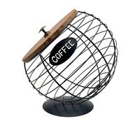 Generic Porta Capsule Caffè Cestino Grande Contenitore Cialde Portacapsule Caffè con Coperchio Legno Finitura Verniciata Struttura Resistente Adatto per Cucin, Nero 20cmx21cm