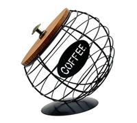 Generic Porta Capsule Caffè Cestino Grande Contenitore Cialde Portacapsule Caffè con Coperchio Legno Finitura Verniciata Struttura Resistente Adatto per Cucin, Nero 12cmx16.5cm