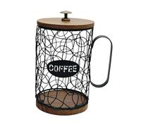 Generic Porta Capsule di Caffè, Contenitore in Legno, Cestino Porta Capsule di Caffè, Contenitore per Hotel, Famiglia, Casa, nero, con coperchio