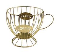 Generic Porta Cialde Caffè Porta Capsule Universale Organizzatore Da Cucina Cesto in Metallo Contenitore Decorativo in Filo di Ferro Adatto per Piano di, Oro, Taglia unica bambino