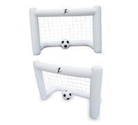 Generic Porta da Calcio Gonfiabile con Rete Resistente Pallone Bianco Incluso Leggera e Portatile per Giardino Spiaggia e Attività all Aperto