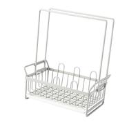 Generic Porta dello Straccio per Piatto per Lavello da Cucina, Porta Piatto di Straccio del di Spugna con Scarico per Cucina Lavello da Organizzatore di Cassy per la Spazzola con Spazzola con (GRAY)
