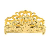 Generic Porta di Tovaglioli in Piedi in Ferro D'arte Oro, Supporto per Tovaglioli Vintage per Tavolo, Documenti e Altro, Pratico Organizzatore di Tovaglioli Che (Motivo floreale)