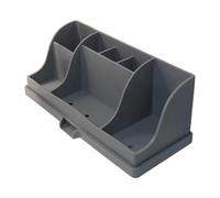 Generic Porta Spazzolino Organizzatore Bagno Contenitore Dentifricio Cosmetici Vani Separati Silicone con Drenaggio Antiscivolo Adatto per, Grigio