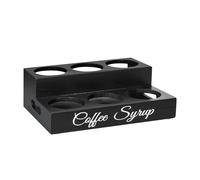 Generic Portabottiglie per Sciroppo, Portasciroppi per Caffè, in Legno, Multifunzionale, a 2 Livelli