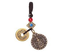 Generic Portachiavi buddista di meditazione di lusso con monete divinazione/borsa o portachiavi per auto per prevenire disastri, portachiavi con ciondolo per benedire il successo, #1, L