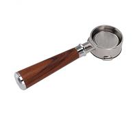 Generic Portafiltro per caffè in Acciaio Inossidabile "Portafiltro Senza Fondo da 58 mm" per Macchina Barsetto, Manico in Legno Massello Ecologico, Facile da Pulire (#1)