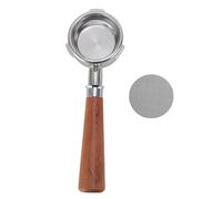 Generic Portafiltro Professionale Senza Fondo da 58 Mm con Manico in Legno e Rete a Disco, Materiali di Prima qualità, Perfetto per Correggere Problemi di Estrazione