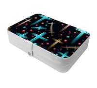 Generic Portagioie portatile da viaggio con croce di Pasqua Santa Pasqua 1098, una grande custodia organizer per anelli, orecchini, collane, perfetto per ragazze e donne, 1 confezione, 14 x 21 x 4,5