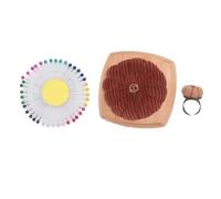 Generic Portaspilli Rotondo Puntaspilli a Forma di Zucca Squisita Base in Legno con Puntaspilli per Anelli, Regalo Perfetto per Decorazioni di Cucito e Artigianato (Marrone Rosso)