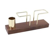 Generic Portatovaglioli da Terra in Ferro Elegante Dispenser in Metallo per Ristoranti, Caffè, Bar Base in Legno Dal Design Elegante 20x5.5x8 Cm
