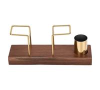 Generic Portatovaglioli in Acciaio Inossidabile con Base in Legno e Porta Stuzzicadenti, Supporto per Fazzoletti Ideale per Tavolo da Pranzo di Casa, Stile Vintage 7,87 X 2,16 X 3,14 Pollici
