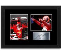 Generic Poster formato A4 incorniciato con foto autografata di Michael Schumacher, campione del mondo di F1