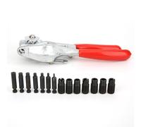 Generic Potente Pinza per Perforatori in Acciaio Inossidabile per Metallo con 16 Kit di Utensili, Regolazione Continua della profondità per Operazioni di Costruzione di Soffitti e Foratura di