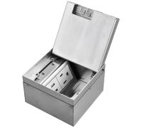 Generic Presa USB da incasso argento, ricarica rapida da 20 W, scatola in metallo e coperchio in acciaio inossidabile, presa da incasso da 5,1 pollici per piastrelle