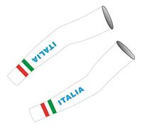 Generic Pro Team ITALIA white Manicotti da ciclismo con protezione UV per uomo e donna, Manicotti solari protezione traspiranti per gli sport all'aria aperta (S)