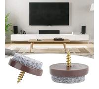 Generic Proteggi Pavimento per Chiodi in Feltro per Mobili in Legno 50 Pezzi, Cuscinetto Antiscivolo Grigio Marrone con Vite in Acciaio Inossidabile, Adatto a Vari Mobili in Legno 7,2 Once (22MM)