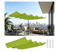 Generic Protezione Ringhiera Balcone Spessa 100x300cm Tenda a Pacchetto per Esterno a Onde con Occhielli,Premium 230g/m² Tessuto Oxford Oscurante,Isolamento Termico per Corrimano,Verde