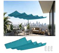 Generic Protezione Ringhiera Balcone Spessa 120x300cm Tenda a Pacchetto per Esterno a Onde con Occhielli,Premium 230g/m² Tessuto Oxford Oscurante,Isolamento Termico per Corrimano,Blu