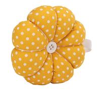 Generic Puntaspilli a Forma di Zucca Raccoglitore di Aghi Robusti e Soffici con Cinturino Elastico per Appassionati di Cucito e Artigiani (macchie bianche gialle)