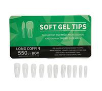 Generic Punte per Unghie Semismerigliate per Unghie Acriliche, Smalto Gel, Stampa Trasparente su Punte Lunghe per Saloni di Bellezza (lungo)