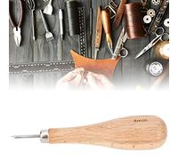 Generic Punteruolo a Rombo in Acciaio, Strumento per Punzonare la Pelle con Cono, per Lavori di Precisione e Lavorazione della Pelle, Punteruolo con Punta Diamantata con Manico in Faggio per (4mm)