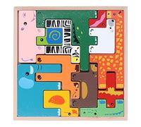Generic Puzzle 3D per Bambini, Mattoncini Giocattolo per la Cognizione degli Animali e Giochi Impilabili per Bambini Dai 3 Anni in su, Realizzato in Resistente Legno di Faggio
