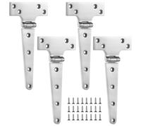 Generic Quattro cerniere a T in acciaio inox 316, cerniere per portello di barca di grado marittimo; 10,2 x 5,1 cm, cerniera per porta resistente con viti