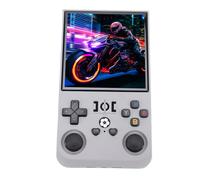 Generic R36MAX Console di Gioco Portatile retrò Doppio Joystick 3D e Design dei Tasti Direzionali per gli Appassionati di Giochi Lettore di Gioco Portatile da 4 Pollici per Adulti (GRAY)