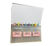 Generic Raccoglitore per la Sfida del Risparmio di Denaro Agenda Durevole e Riutilizzabile per un Viaggio Senza Debiti per la Famiglia Pianificatore di Budget per Buste e Dischi di Contanti,