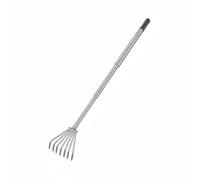 Generic Rastrello da Giardinaggio Telescopico in Acciaio Inossidabile Manico Ergonomico Testine Intercambiabili Adatto per Coltivare Terra Giardino Prato Fiori , 7 Denti