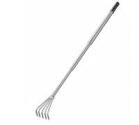 Generic Rastrello da Giardinaggio Telescopico in Acciaio Inossidabile Manico Ergonomico Testine Intercambiabili Adatto per Coltivare Terra Giardino Prato Fiori , 5 Denti