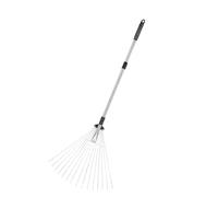 Generic Rastrello Giardino, in Alluminio Legabile Arbusto Pieghevole Regolabile Rastrellino con Rastrellatura Giardino Rastrellino per Letti (15 denti 81-160 cm di lunghezza 18,5-55,5 cm di)