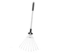Generic Rastrello Giardino, Utensili Giardino in Alluminio Legabile Arbusto Pieghevole Regolabile Rastrellino Rastrellino Collettore di Foglie con Foglia Rastrella (9 denti 55-73,5 cm di lunghezza