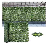 Generic Recinzione di edera artificiale, foglie realistiche in plastica per esterni, decorazione per la privacy con blocco della luce solare e riduzione del rumore, per giardino, balcone, parete di