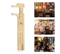 Generic Righello con Calibro a Corsoio in Ottone Stile Vintage, Doppia Bilancia Non Magnetica per gli Appassionati del Fai Te (Doppia scala 80mm)