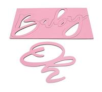 Generic Ritaglio del Cartello in Legno Oh Baby, Decorazione da Parete Leggera e Robusta per la Decorazione della Cameretta, Baby Shower o Rivelazione del Genere, Legno Sintetico, 2 Pezzi (PINK)
