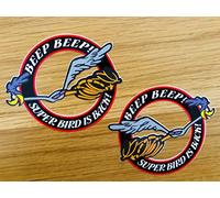 Generic Roadrunner Mi359 - Set di 2 adesivi per coppia Super Bird Beep Plymouth Hot Rod