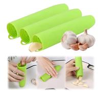 Generic Sbuccia aglio; sbuccia aglio con rullo in silicone; tubo per sbucciare l'aglio (verde)