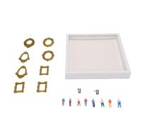 Generic Scatola con da Museo Fai-da-te con Figurine Squisite e Cornici Dorate per Regali di Anniversario Unici per Coppie (WHITE)