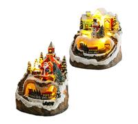 Generic Scatola di Natale Resina Resina Ruota Rotazione Up Train Musical Box Holiday Home Decor Ornament per Decorazioni Natalizie (Stile anziano)