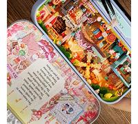 Generic Scatola per Casa delle Bambole in Miniatura, Teatro, Facile da Montare, Bella Decorazione per la Casa, Regalo Perfetto per gli Appassionati del Fai da Te, Legno/tessuto/plastica (Q-009)