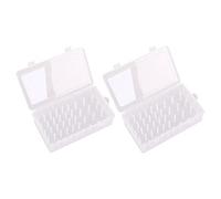 Generic Scatola Porta Fili Da Cucito, Custodia per Rocchetti di Filo, Organizer, Scatola di Smistamento, Porta Rocchetto di Filo, Custodia Trasparente per Sel, 2 pezzi - 42 slot, 2X 23,7x13,7x6,6 cm
