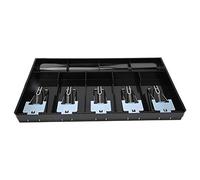 Generic Scatola Porta Valuta Robusto Vassoio in ABS con Clamp/Holder in Metallo per Registratore di Cassa, Organizzatore per Supermercati, Negozi, Hotel, (BLACK)