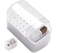 Generic Scatola Trasparente per Manicure 30 Slot in Plastica per Punte da Lavoro Unghie, Custodia Pratica per Organizzazione e Pulizia degli Accessori Nail Art